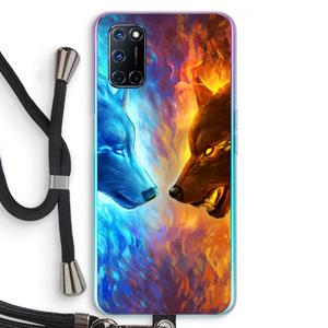 CaseCompany Fire & Ice: Oppo A92 Transparant Hoesje met koord