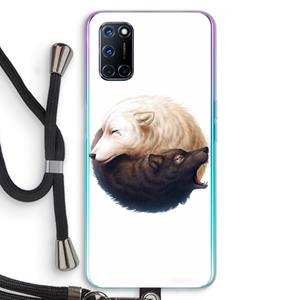 CaseCompany Yin Yang Wolves: Oppo A92 Transparant Hoesje met koord
