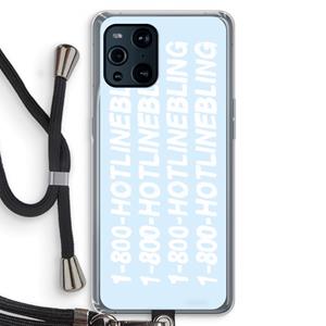 CaseCompany Hotline bling blue: Oppo Find X3 Transparant Hoesje met koord