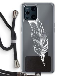CaseCompany Pluim: Oppo Find X3 Transparant Hoesje met koord