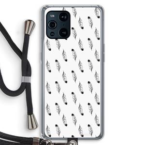 CaseCompany Pluimen: Oppo Find X3 Transparant Hoesje met koord
