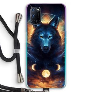 CaseCompany Wolf Dreamcatcher: Oppo A92 Transparant Hoesje met koord