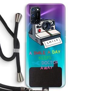 CaseCompany Smile: Oppo A92 Transparant Hoesje met koord