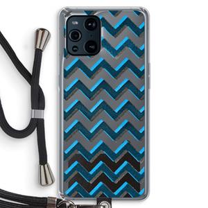 CaseCompany Onderbroken lijn: Oppo Find X3 Transparant Hoesje met koord