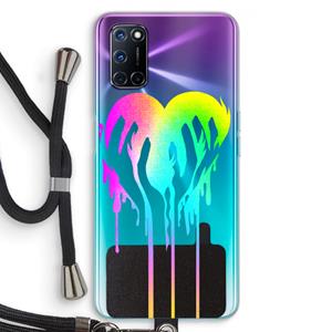CaseCompany Hold My Heart: Oppo A92 Transparant Hoesje met koord
