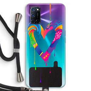 CaseCompany Melts My Heart: Oppo A92 Transparant Hoesje met koord