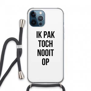 CaseCompany Ik pak nooit op: iPhone 13 Pro Max Transparant Hoesje met koord
