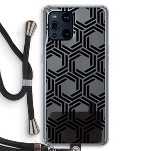 CaseCompany Geometrisch patroon: Oppo Find X3 Transparant Hoesje met koord