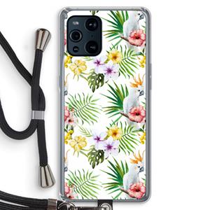 CaseCompany Gele kuif: Oppo Find X3 Transparant Hoesje met koord