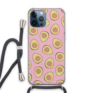 CaseCompany Dancing avocados: iPhone 13 Pro Max Transparant Hoesje met koord