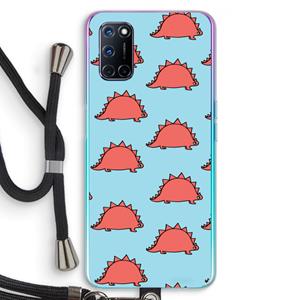 CaseCompany Dinosawrr: Oppo A92 Transparant Hoesje met koord