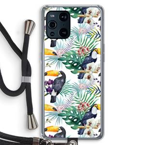 CaseCompany Tukans: Oppo Find X3 Transparant Hoesje met koord