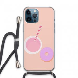 CaseCompany Donut: iPhone 13 Pro Max Transparant Hoesje met koord
