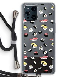 CaseCompany Sushi time: Oppo Find X3 Transparant Hoesje met koord
