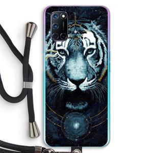CaseCompany Darkness Tiger: Oppo A92 Transparant Hoesje met koord
