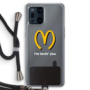 CaseCompany I'm lovin' you: Oppo Find X3 Transparant Hoesje met koord