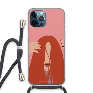 CaseCompany Woke up like this: iPhone 13 Pro Max Transparant Hoesje met koord