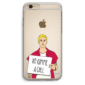 CaseCompany Gimme a call: iPhone 6 Plus / 6S Plus Transparant Hoesje