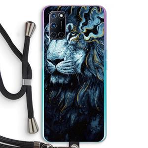 CaseCompany Darkness Lion: Oppo A92 Transparant Hoesje met koord
