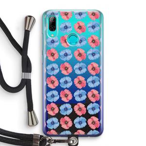 CaseCompany Klaproosjes: Huawei P Smart (2019) Transparant Hoesje met koord