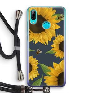 CaseCompany Sunflower and bees: Huawei P Smart (2019) Transparant Hoesje met koord