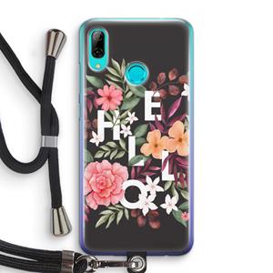 CaseCompany Hello in flowers: Huawei P Smart (2019) Transparant Hoesje met koord