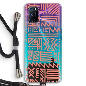CaseCompany Marrakech Pink: Oppo A92 Transparant Hoesje met koord