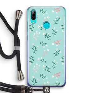 CaseCompany Small white flowers: Huawei P Smart (2019) Transparant Hoesje met koord