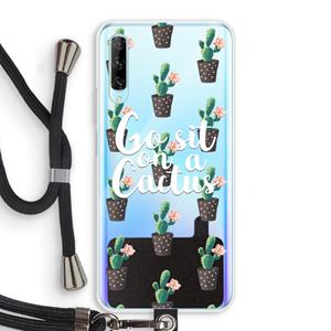 CaseCompany Cactus quote: Huawei P Smart Pro Transparant Hoesje met koord