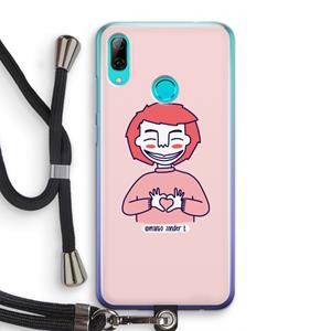 CaseCompany Hartje: Huawei P Smart (2019) Transparant Hoesje met koord