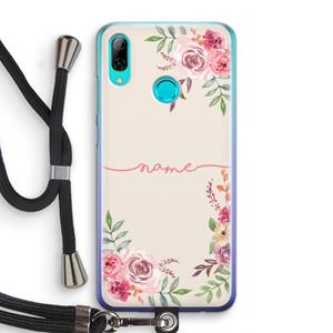 CaseCompany Rozen: Huawei P Smart (2019) Transparant Hoesje met koord