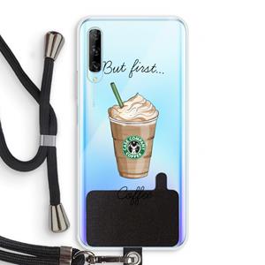 CaseCompany But first coffee: Huawei P Smart Pro Transparant Hoesje met koord