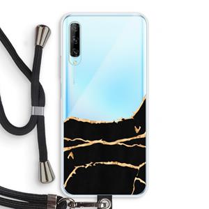CaseCompany Gouden marmer: Huawei P Smart Pro Transparant Hoesje met koord