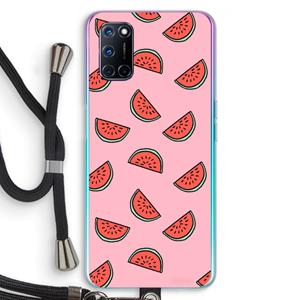 CaseCompany Watermeloen: Oppo A92 Transparant Hoesje met koord