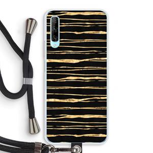 CaseCompany Gouden strepen: Huawei P Smart Pro Transparant Hoesje met koord