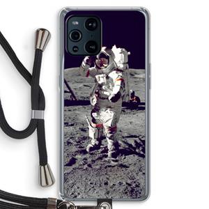 CaseCompany Spaceman: Oppo Find X3 Transparant Hoesje met koord