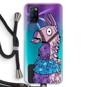 CaseCompany Lama: Oppo A92 Transparant Hoesje met koord