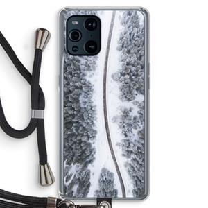 CaseCompany Snøfall: Oppo Find X3 Transparant Hoesje met koord
