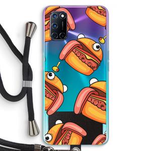 CaseCompany Hamburger: Oppo A92 Transparant Hoesje met koord