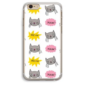 CaseCompany Meow: iPhone 6 Plus / 6S Plus Transparant Hoesje
