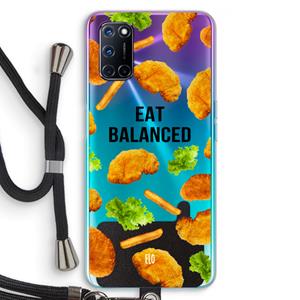 CaseCompany Eat Balanced: Oppo A92 Transparant Hoesje met koord