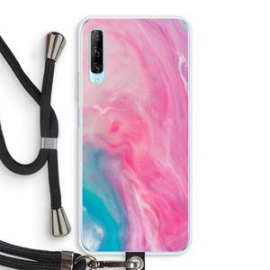 CaseCompany Roze explosie: Huawei P Smart Pro Transparant Hoesje met koord