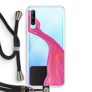 CaseCompany Paarse stroom: Huawei P Smart Pro Transparant Hoesje met koord