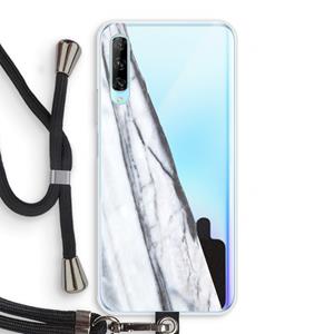 CaseCompany Gestreepte marmer: Huawei P Smart Pro Transparant Hoesje met koord