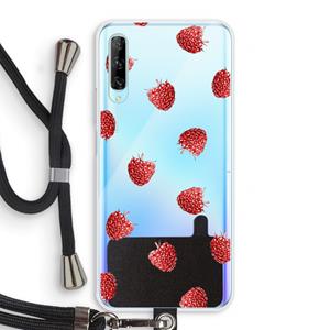 CaseCompany Framboosjes: Huawei P Smart Pro Transparant Hoesje met koord