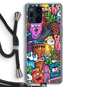 CaseCompany Vexx Mixtape: Oppo Find X3 Transparant Hoesje met koord