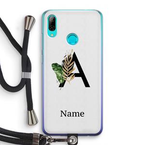 CaseCompany Charcoal Flora: Huawei P Smart (2019) Transparant Hoesje met koord