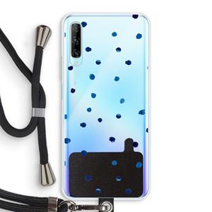 CaseCompany Blauwe stippen: Huawei P Smart Pro Transparant Hoesje met koord