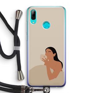 CaseCompany Fresh coffee: Huawei P Smart (2019) Transparant Hoesje met koord