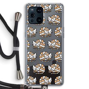 CaseCompany Slapende poes: Oppo Find X3 Transparant Hoesje met koord